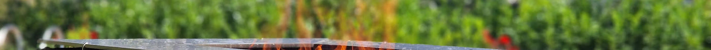 Barbecue a carbone in acciaio con fiamme, ideale per esterno e piscina, griglia per cucina all'aperto