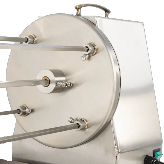 Dettaglio planetario ad ingranaggi girarrosto Cortina Inox 4 aste RZeta