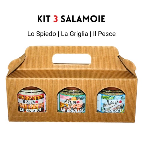 Kit 3 salamoie RZeta in confezione regalo — Lo Spiedo, La Griglia e Il Pesce in cofanetto