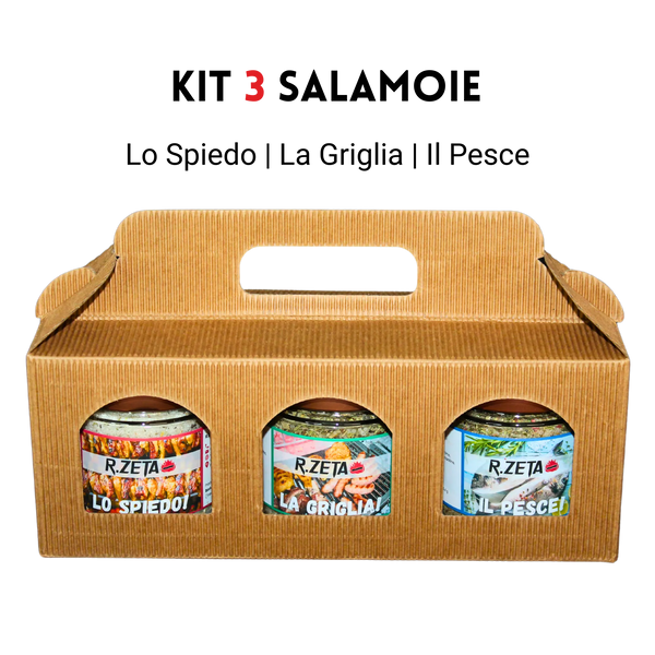 Kit 3 salamoie RZeta in confezione regalo — Lo Spiedo, La Griglia e Il Pesce in cofanetto
