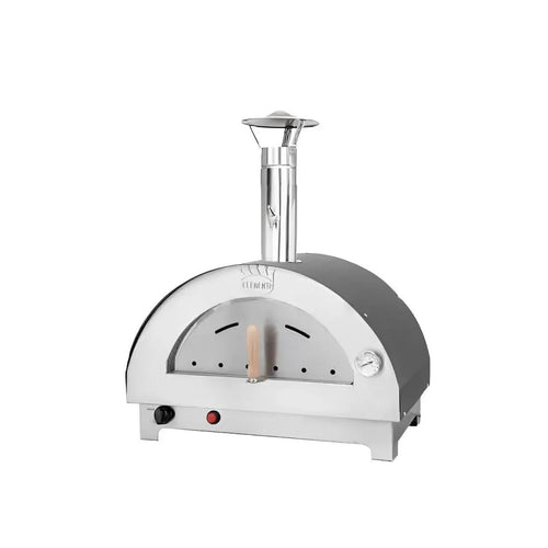 Forno pizza Clementino ibrido legna/gas Clementi antracite — la versione versatile con bruciatore opzionale