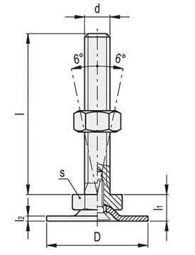 Piedino Regolabile Graticola K2 INOX - RZeta
