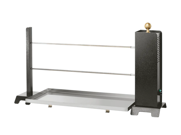Girarrosto a legna MiniCadore 2 aste completo con leccarda 54x21 cm in acciaio inox 304 RZeta