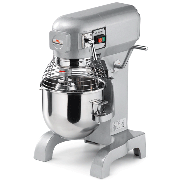 Impastatrice planetaria Sirman Plutone 10-20 Lt con protezione — vasca inox e braccio planetario