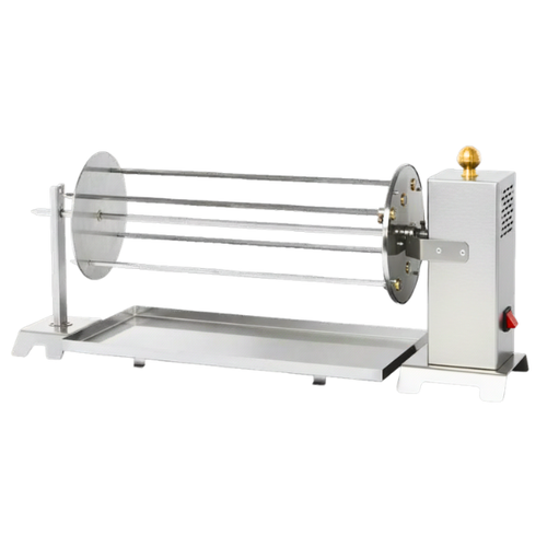 Girarrosto a legna Cadore Planetario 4 aste in acciaio inox 304 RZeta — vista con kit completo