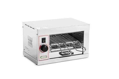 Tostiera CF Inox T920 2 pinze 1600W — struttura integrale inox AISI 304, griglie smontabili