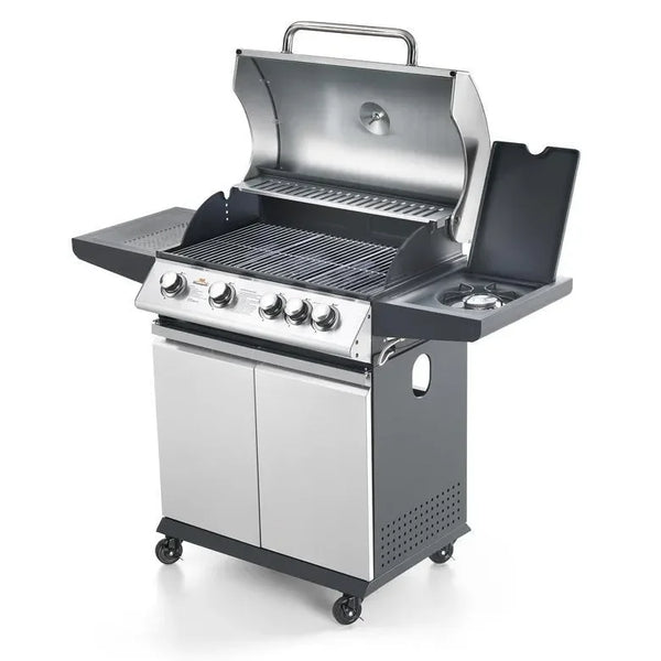 Barbecue a gas Sirman X3 stile kettle — 3 fuochi, griglia inox, coperchio e ripiani laterali