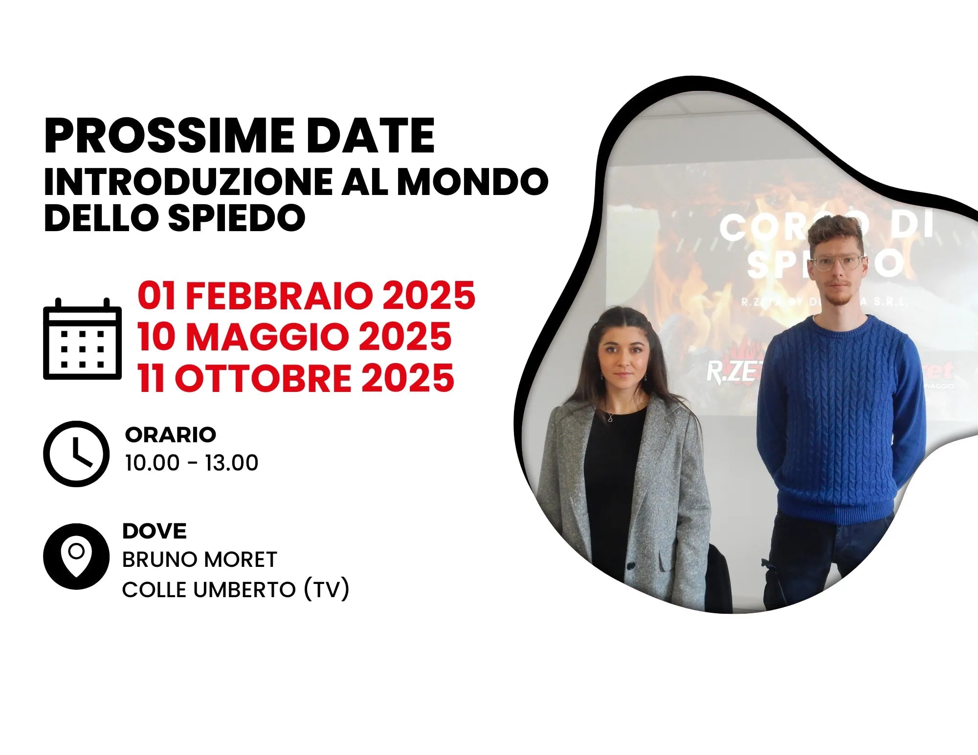 Corso di spiedo RZeta: date 2025, orario 10-13, Bruno Moret Colle Umberto (TV) con istruttori
