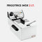 Friggitrice inox 2 litri con termostato e maniglie nere