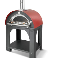 Pizza con pomodoro e mozzarella in forno a legna