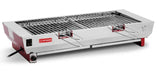 Griglia elettrica in acciaio inox per barbecue e cucina professionale, con regolazione temperatura e design robusto