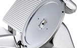 Affettatrice Sirman Raffaello Evo — dettaglio corpo macchina con rivestimento alluminio lucidato