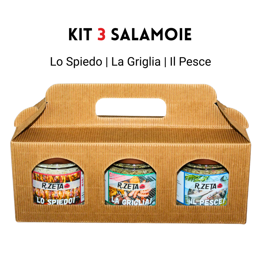 Kit 3 salamoie RZeta in confezione regalo — Lo Spiedo, La Griglia e Il Pesce in cofanetto