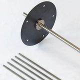 Girarrosto Cortina RZeta con disco esterno inox montato — vista laterale con aste quadre 75 cm
