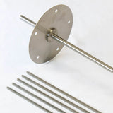 Aste inox 304 con disco esterno per girarrosto Cortina RZeta — vista con spiedi montati
