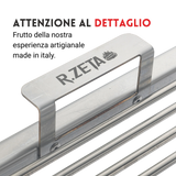 Dettaglio maniglia in acciaio inox per griglia barbecue, made in Italy, artigianale