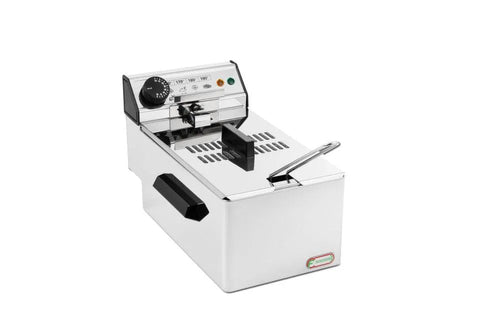 Friggitrice CF Inox F620 1600W 2 litri — vasca inox con zona fredda, termostato regolabile