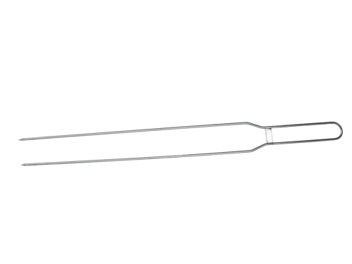Forchetta Bandeira inox 304 per churrasco — punta biforcuta per salsicce e carne a tranci RZeta