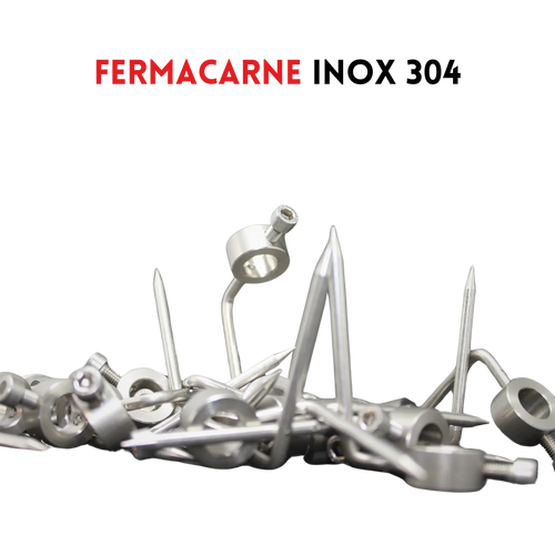Fermacarne piatto inox 304 per asta quadra girarrosto — compatibile 6mm e 8mm RZeta