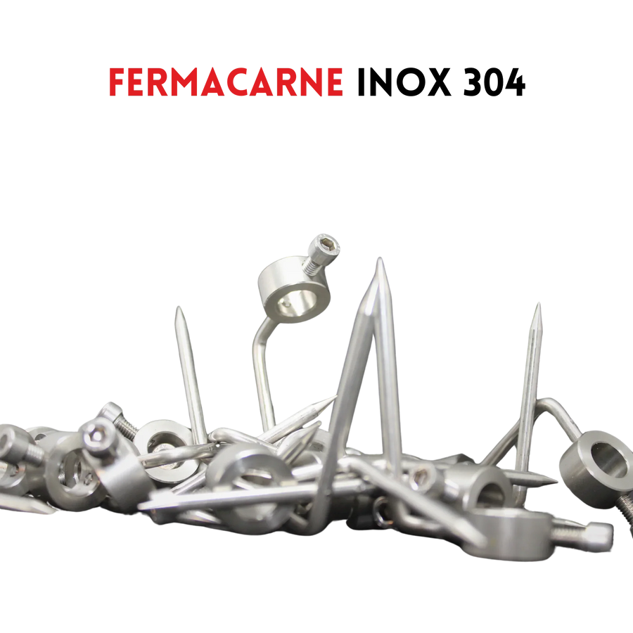 Fermacarne piatto inox 304 per asta quadra girarrosto — compatibile 6mm e 8mm RZeta