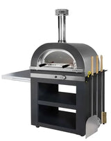 Forno pizza Clementi Gold a gas con carrello e accessori — pala, pale e spazzola refrattario incluse