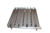 Griglia in acciaio inox per barbecue con scanalature e fori di drenaggio