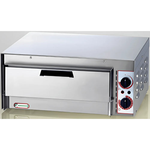 Forno pizza elettrico CF Inox FP36R — pietra refrattaria, termostato 330°C, presa 220V