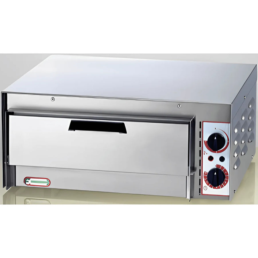 Forno pizza elettrico CF Inox FP36R — pietra refrattaria, termostato 330°C, presa 220V