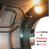Resistenza corazzata 2,1 kW e luce interna forno girarrosto elettrico Cortina 4 aste RZeta
