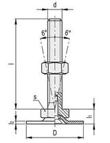 Disegno tecnico piedino regolabile K2 senza antiscivolo, griglia RZeta