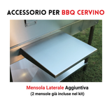 Mensola laterale aggiuntiva in acciaio inox per barbecue Cervino, accessorio pratico per cucina all'aperto