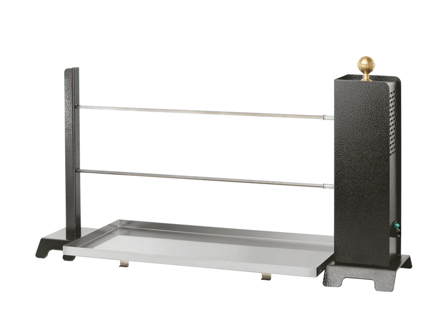 Girarrosto a legna MiniCadore 2 aste completo con leccarda 54x21 cm in acciaio inox 304 RZeta
