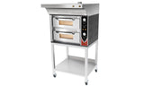 Forno pizza elettrico Sirman Lipari su carrello mobile — doppia camera 62x63 cm con ruote