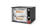 Forno pizza elettrico Sirman Lipari — vista frontale doppia camera con termometri e manopole