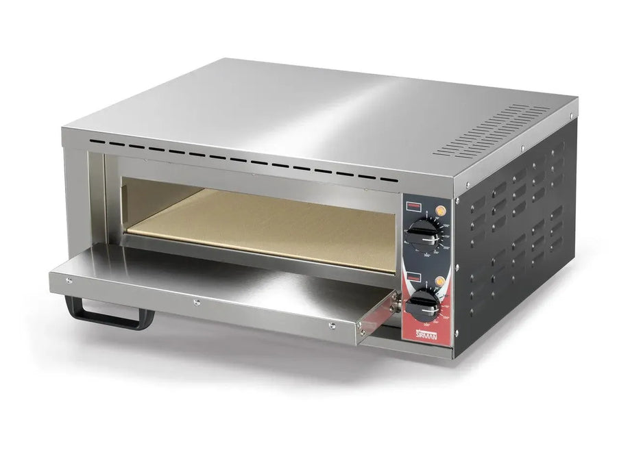 Forno pizza elettrico Sirman Stromboli — pietra refrattaria, camera 42x35 cm, termostati inox