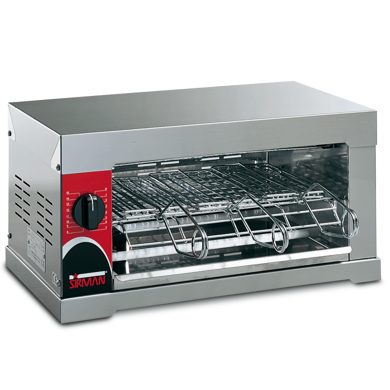 Tostiera professionale Sirman 6Q 3 pinze 2400W — resistenze al quarzo, inox 304