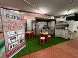 Stand R.Zeta con attrezzature per grigliate: girarrosti, barbecue e forni su misura per professionisti e privati
