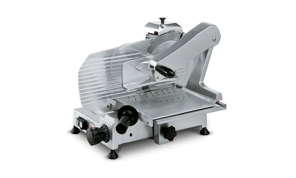 Affettatrice verticale Sirman Mirra 250 — lama 220mm in lega alluminio lucidata e anodizzata