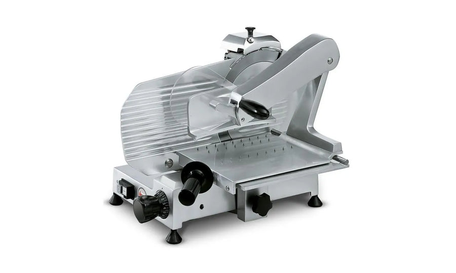 Affettatrice verticale Sirman Mirra 250 — lama 220mm in lega alluminio lucidata e anodizzata