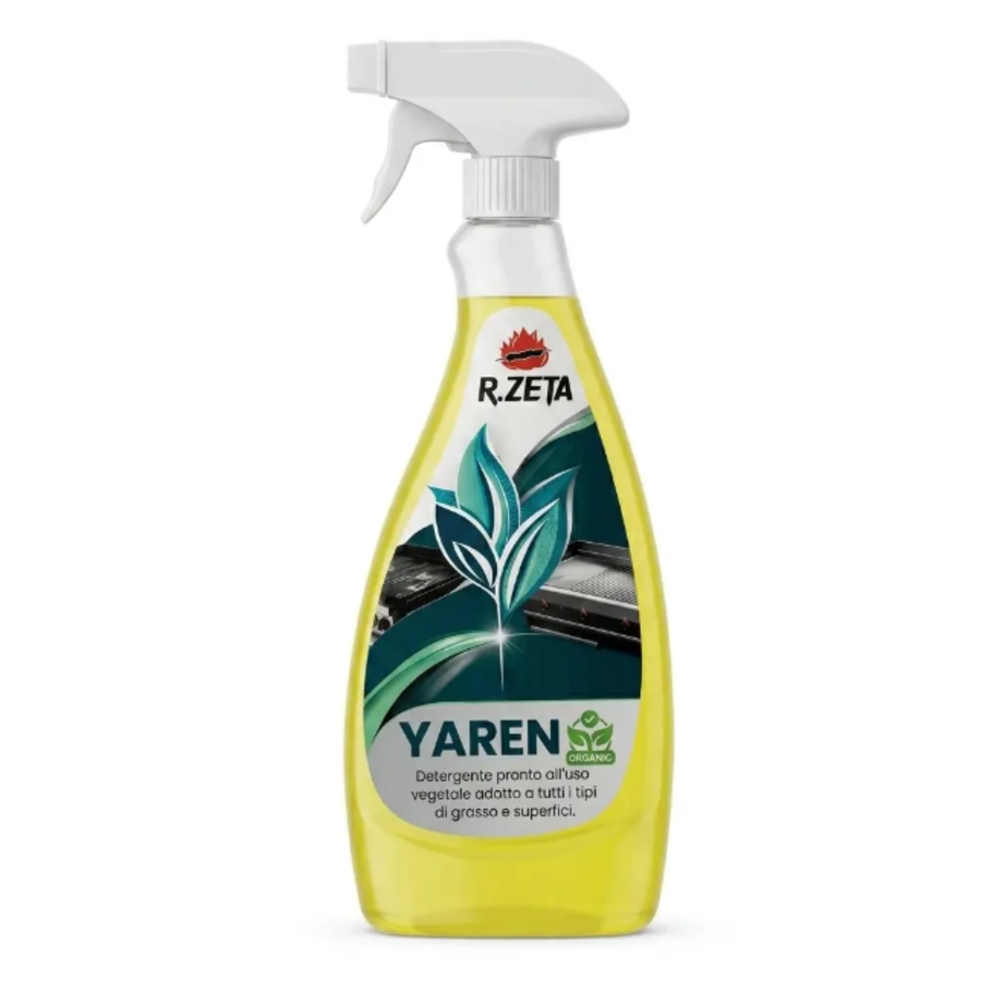 Detergente spray Yaren R.Zeta per barbecue e griglie, formula vegetale organica per grasso e superfici