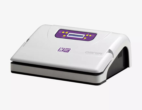 Macchina sottovuoto professionale Omnia con display digitale e pulsanti viola per sigillatura alimenti
