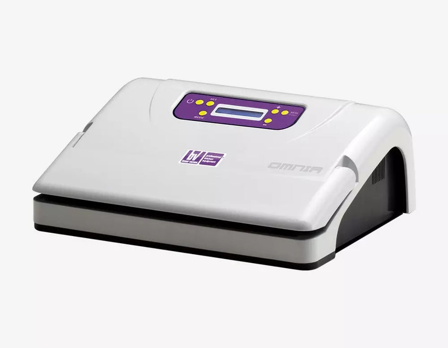 Macchina sottovuoto professionale Omnia con display digitale e pulsanti viola per sigillatura alimenti