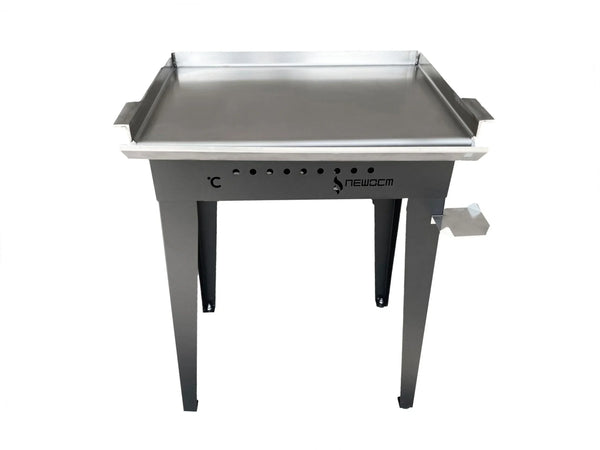 Piastra a gas inox Newocm Celsius 60x40 cm — piano liscio, bruciatore GDM brevettato, spessore 5mm