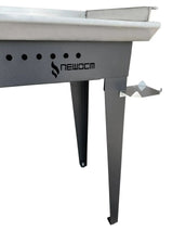 Gamba inox e raccoglitore liquidi laterale piastra a gas Newocm Celsius — pulizia facilitata