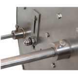 Dettaglio tendicatena girarrosto professionale Cortina RZeta — meccanismo di tensione inox 304