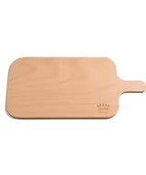Tagliere in legno naturale con manico e logo Clementi — per tagliare e servire pizza