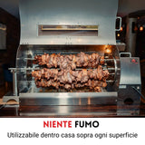 Carne allo spiedo nel forno girarrosto elettrico Cortina RZeta — cottura uniforme senza fumo in casa