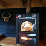 Forno a legna Clementi Smile da incasso — camera con fuoco vivo, cottura indiretta