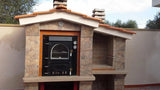 Forno a legna Clementi Master integrato in muratura esterna — cucina outdoor permanente