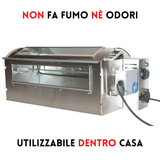 Forno girarrosto elettrico Echo 1 asta RZeta — vista 45° chiuso, uso indoor senza fumo